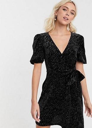 Плаття asos із велюрової стрейч-тканини із золотистими вкрапленнями