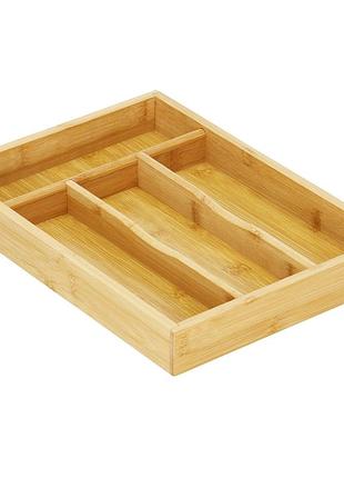 Органайзер-лоток для столовых приборов springos 25 x 34 см из бамбука ha5090