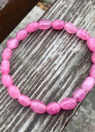 Браслет, браслет із камінням, браслет з рожевого турмаліну, браслет ручної роботи