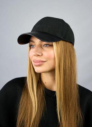 Кашемірова бейсболка унісекс зі шкіряним козирком «ck» (6102-2) чорний