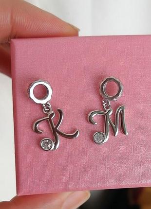 Подвеска буква "м" "к" "а" кулон буква, серебряный, подарок девушке, подруге, сестре, шарм