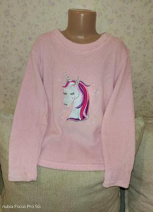 Теплая кофточка для девочки розовая с пони 10-11 лет