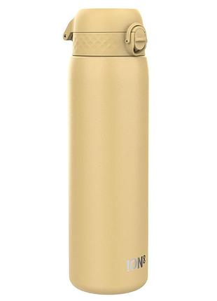 Пляшка для води ion8, 1200 мл, бежева, металева – еко-пляшка, bpa free, для спорту та щоденного використання