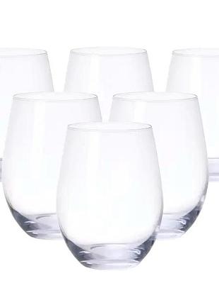Набор стаканов 6 штук по 390 мл стеклянный прозрачный hp558