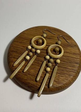 Серьги деревянные 18, серьги украшения, серьги из дерева