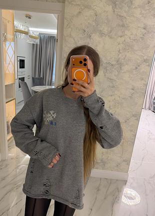 Серый свитер люкс бренд 3