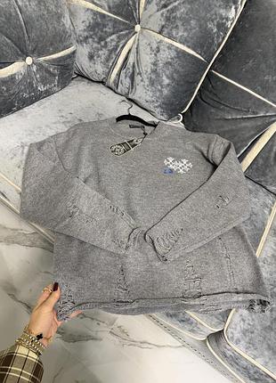 Серый свитер люкс бренд 6
