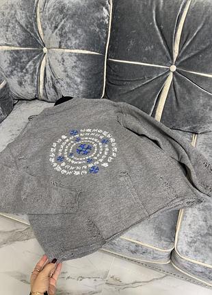 Серый свитер люкс бренд 5