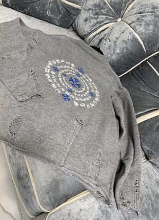 Серый свитер люкс бренд 4