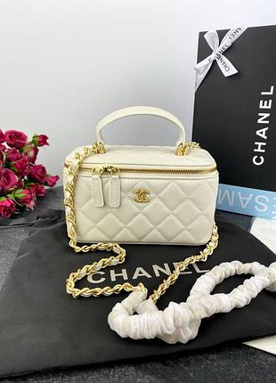 Женская молочная сумка chanel milk, кожаная сумочка через плечо шанель