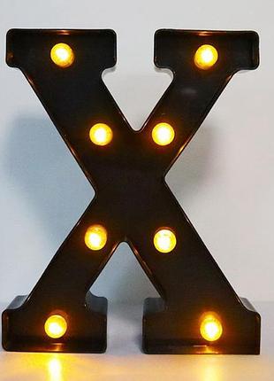 Буква с подсветкой x объемная маленькая 22 на 17 см черный