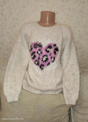 Теплый свитер для девочки мягенький кофта свитшот свитер рассвет кофточка