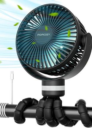 Портативный вентилятор для коляски momcozy время работы от батареи 27 поворот на 360°, светодиодный черный