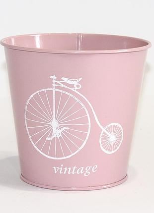 Кашпо декоративне 2л "білий велосипед" vitan, колір рожевий, 140*110*157 метал