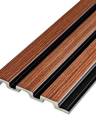 Рейка декоративная ps 2900х120х12мм каштановый sw-00001743