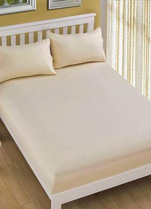 Набір простирадло на резинці 120х200х20см +наволочки 50х70 2шт бязь тм ярослав №2 бежевий