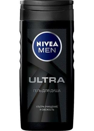 Гель для душа nivea men ultra carbon на основе каменной соли масла подсолнечника 250 мл (4005900515124)