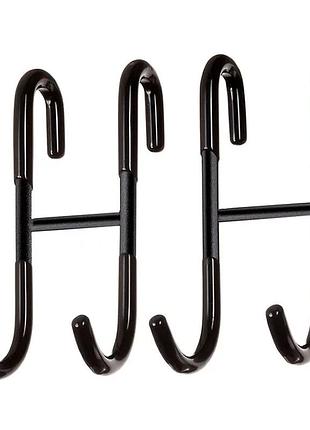 Магнитный двойной крючок для ванной home creation, черный