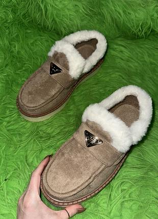 Женские демисезонные автоледи / ботинки в бежевом цвете