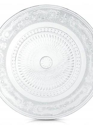 Стеклянная тарелка обеденная, плятера декоративная, 25 см