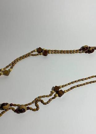 Бусы деревянные 10, бусы из дерева, длинные бусы, натуральные бусы, крупные бусы, темные бусы