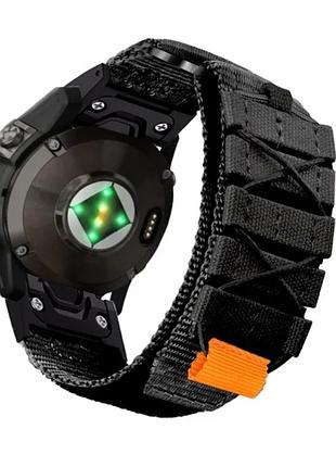 Тканевий ремінець для garmin fenix 7 / 6-6 pro / 6 supphire / fenix 5-5 plus / foreruner 945 / marq / 22 мм зелений