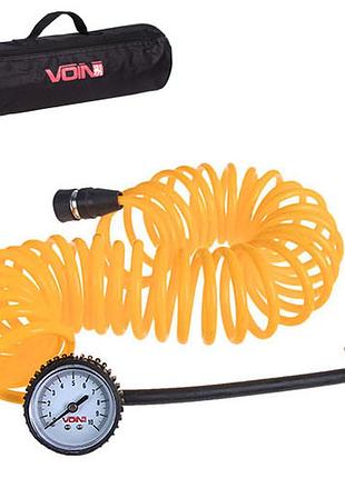 Шланг повітряний "voin" vp-104 спіральний 7,5 м з манометром/дефлятор/сумка