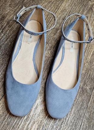 Блакитні замшеві балетки kiomi 39
