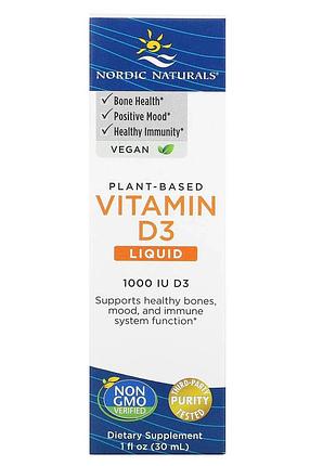 Nordic naturals, жидкий растительный витамин d3, 1000 ме, 30 мл (1 жидк. унция)