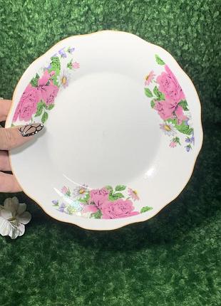 Тарелка десертная fuqiang ciye 18 см винтаж фарфоровая с цветочным декором н1791