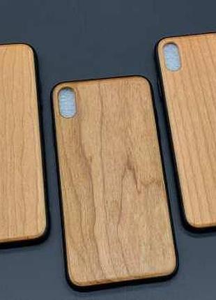 Бампер дерев'яний для смартфона iphone xs max колір "вільха" під гравіювання / бампер дерев'яний для смартфона