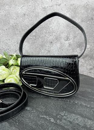 Уценка! сумка diesel black женская черная сумочка дизель