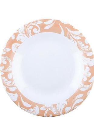 Beige, aura, тарелка обеденная, vt-1230ab, vittora, 230 мм