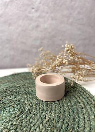 Гипсовый горшок smart для кактусов и суккулентов, емкость для заливки свечей 5х4см беж