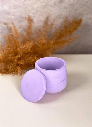 Гипсовый горшок mono s для кактусов и суккулентов, емкость для заливки свечей ⟷8.8см,↑7см фиолетовый