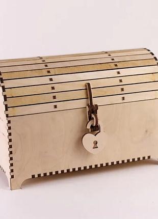 Подарочная коробка сундук больший из фанеры