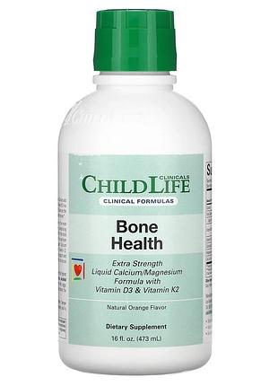 Childlife clinicals, здоров'я кісток, рідкий кальцієво-магнієвий склад із вітамінами d3 і k2 і натуральним