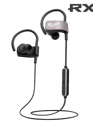Беспроводные наушники rexar rx3, для спорта, гарнитура bluetooth со встроенным микрофоном, черно-серые