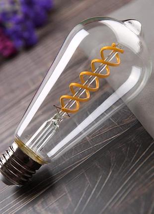 Ретро лампа emitting винтажная лампа эдиссона, e27, 6w, 600lm, retro vintage edison lamp, st19/st64