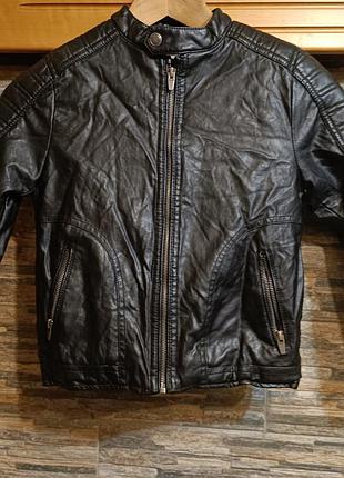 Кожаная детская куртка zara boys collection 7лет
