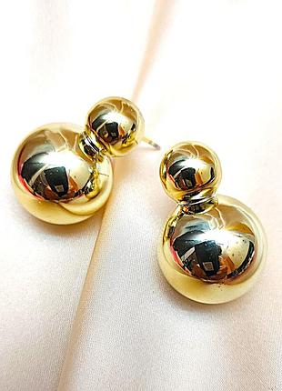 Сережки дутые шары бижутерия на каждый день
