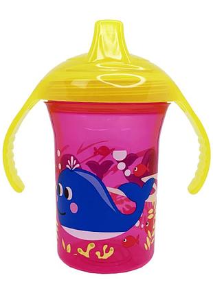 Поїльник-чашка з носиком рожевий "сафарі" (кіт)