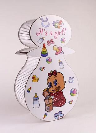 Подарочная коробка "it's a girl" белая