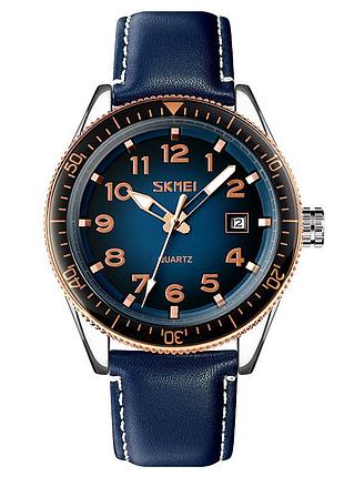 Skmei 9232lrgbu rose-gold blue leather