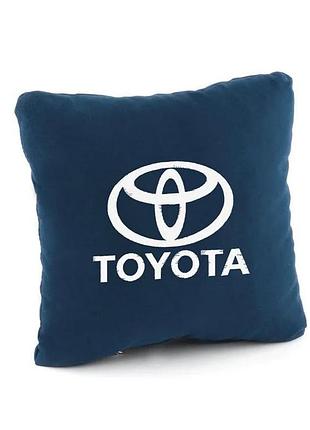 Подушка в машину с логотипом toyota, декоративная подушка для авто с логотипом синий