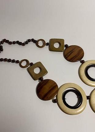 Бусы деревянные 1, бусы из дерева, длинные бусы, натуральные бусы, крупные бусы, темные бусы