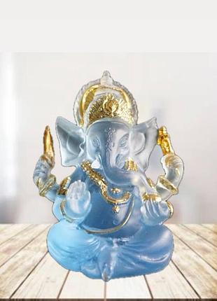 Статуэтка ганеша голуго цвета полимер ,бог богатства ganesha