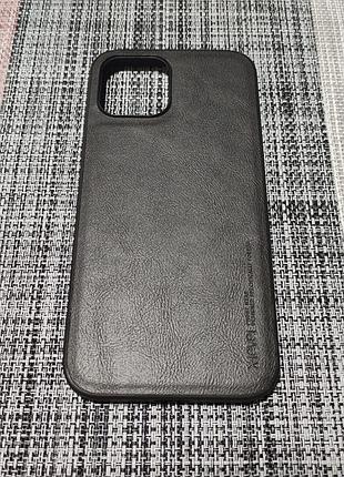 Вінтажний шкіряний чохол x-level для айфон iphone 12 pro max чорний
