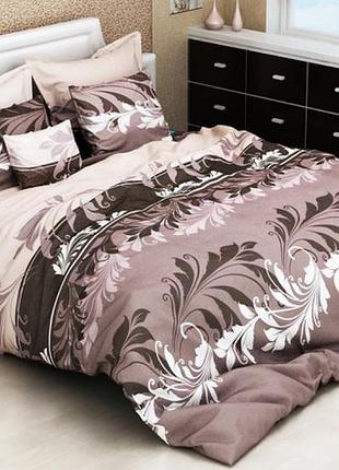 Постельное белье бязь жозефина коричневый двуспальный евро