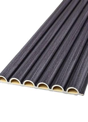 Рейка декоративная wpc круглая стеновая 3000х152х15мм графит sw-00001873